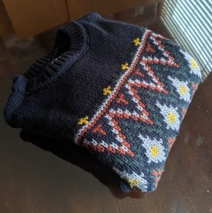 Zara Navy Icelandic style sweater US S